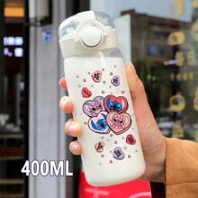 Lilo&Stitch 560/600/400ML Water Cup Children Portable Plastic Transparent Straw Stitch Outdoor Large Capacity Sport Water Bottle 4-9