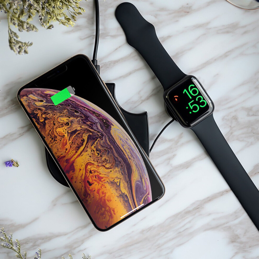 Lmueinov 2 In 1 Wireless Charger Ios & Android Smartphones Maximum 10W-Certified Fast Wireless Charging Pad Charger Fast Charging And Convenient 9173940187832