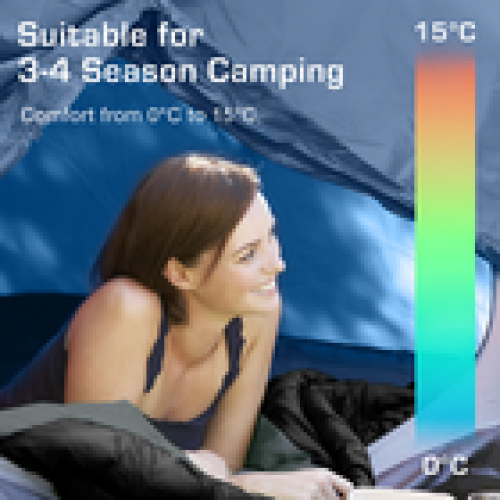 Active Era 34 Season Sleeping Bag Premium Waterproof Camping Envelope Mummy 2