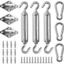 Kit de fixation pour voile d'ombrage triangulaire en acier inoxydable robuste de 15 cm (6 pouces) pour installation extérieure