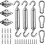 Kit de ferragens para vela de sombreamento, conjunto de aço inoxidável reforçado de 15 cm (6 polegadas) para instalação externa de velas de 1