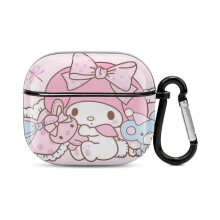 Melody-etui til AirPods3, AirPod3-etui til kvinder, kompatibelt med AirPods 3. generations etui, understøtter trådløs opladning