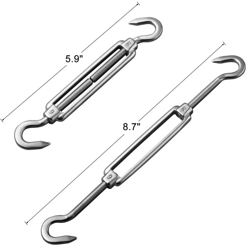Kit de ferragens para vela de sombreamento, conjunto de aço inoxidável reforçado de 15 cm (6 polegadas) para instalação externa de velas de 1