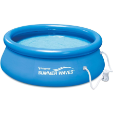 Inflatable Swimming Pool Summer Waves Ring Pool Quick Set Up Blue