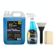 AA Winter Car Kit Screenwash 5L Deicer 750 ml Ice Scraper Demister Pad BLUE