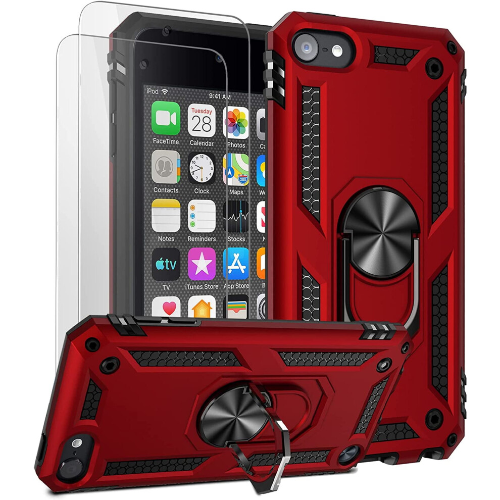Compatible With Ipod Touch 7 Case/Ipod Touch 6 Case With 2 Hd Screen Protectors, Hybrid Rugged Shockproof Cover 9173940188464