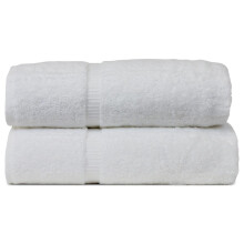 Ensemble de 2 serviettes de spa de luxe 100 % coton turc 700 g/m², très absorbantes, séchage rapide, bordure dobby, écologiques, 69 x 137 cm
