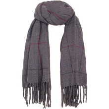 Cachecol longo xadrez feminino, tamanho grande, ideal para inverno/outono, manta quente e volumosa, estilo xale.