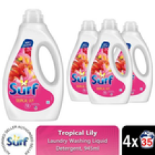 Surf Laundry Washing Liquid Detergent Tropical Lily 3.78 Litre, 136 Washes