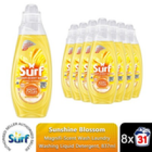 Surf Liquid Laundry Detergent Magnifi-Scent Wash Sunshine Blossom 837mL-31W, 8Pk