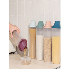 Juego de 3 recipientes de cocina con taza medidora, ideales para almacenar fideos, botes de comida a prueba de humedad. Caja transparente para