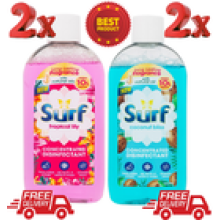 2x Surf Concentrated Disinfectant 240ml – Tropical Lily + Coconut Bliss