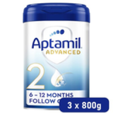 3 x 800g Aptamil Advanced 2 FOM Follow On Baby Milk Formula