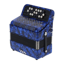 22 Key 8 Bass Button Accordion for Beginners, NonSlip Design and Multiple Voice Changers, Dark Blue with Backpack