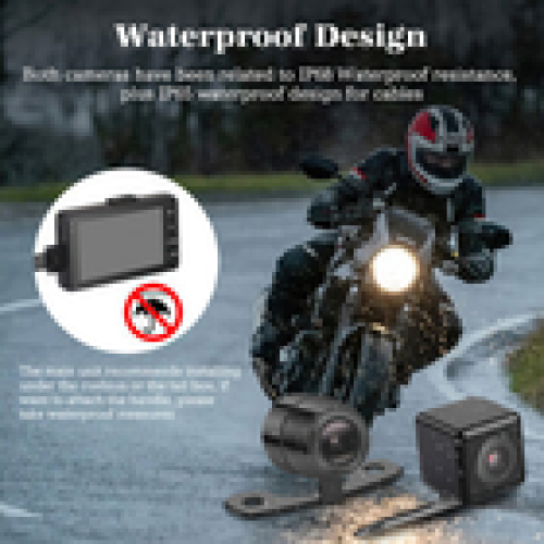 Motorcycle Dash Cam Front Rear Camera Display Motorbike DVR System Night Vision 2