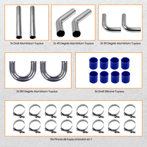 Kit de tubería de intercooler 76 mm 3.0" - for tuberías de intercooler 1