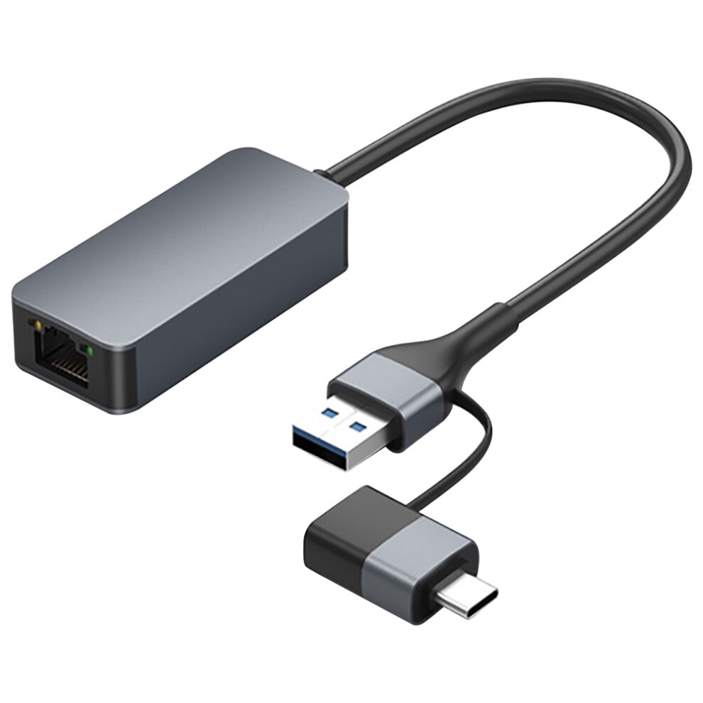 Jixopn Type A/Type C To 2.5G Rj45 Ethernet Adapter Usb C To 2.5G Ethernet Adapter 2500Mbps Rj45 Lan Network Converter Usb3.0 For Pc Laptop 9482828490033