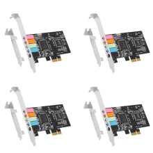 4X PCIe Sound Card 5.1, PCI Surround Card 3D Stereo Audio with High Sound Performance PC Sound Card CMI8738 Chip