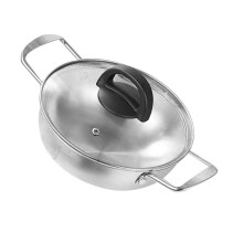 Ramen Pot Double Handles Stainless Steel Sauce Kitchen Supply Griddle Induction Cooker