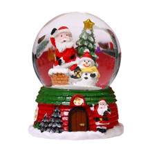 Ornament de Crăciun cu glob de cristal și design Moș Crăciun și brad, lichid 20 ml, compatibil cu decorul de sărbători, cadou ideal