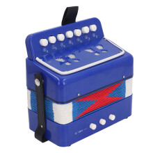 Kids Accordion for Beginners Blue, Easy Learning Button Design, Durable Bellows and Secure Strap