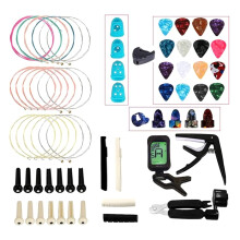 Guitar Accessories Kit with Capo Tuner Picks Strings for Acoustic and Electric Guitars