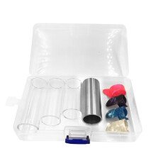 Guitar Slide Kit with Glass and Metal Slides and Picks for Ukulele Banjo Guitar Fingerstyle