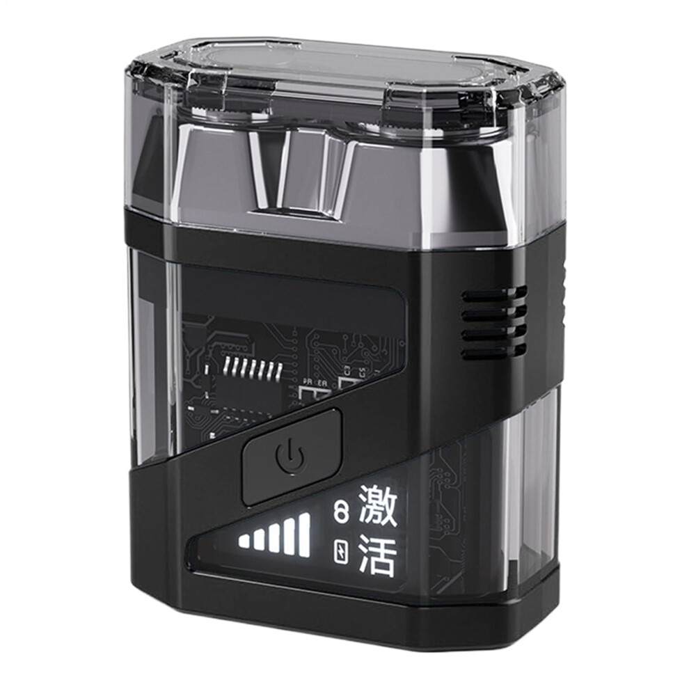 Black Electric Shaver For Men With Magnetic Dualhead, Led Display, Washable Rechargeable Razor