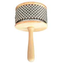 Wooden Hand Cabasa Percussion Instrument with Durable Steel Beads and Ergonomic Handle for Latin Music