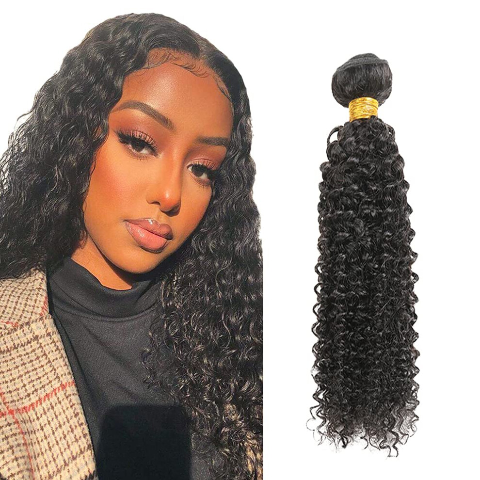 Unisex Black Brazilian Curly Human Hair Wig Natural 150 Density Wet And Wavy Virgin Hair 16 Inch
