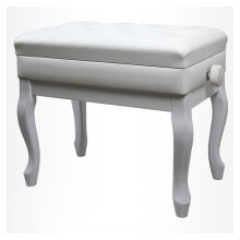 Adjustable Piano Bench with Storage, Solid Wood Frame, Thick Cushioned Seat, Load Capacity, Brown