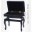 Adjustable Piano Bench with Storage, Solid Wood Frame, Thick Cushioned Seat,  Load Capacity, Brown 4
