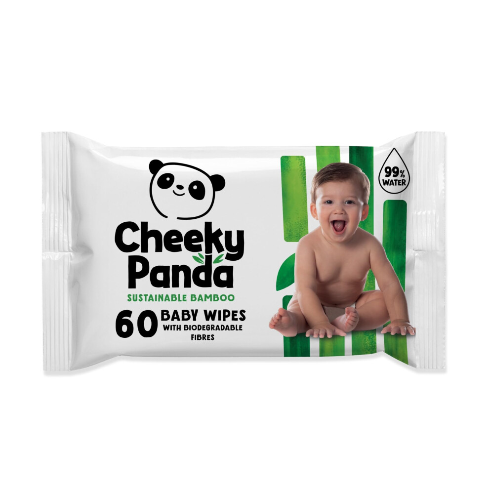 The Cheeky Panda Bamboo Biodegradable Baby Wipes | 99% Purified Water, Suitable For Sensitive Skin | Dermatologically Tested