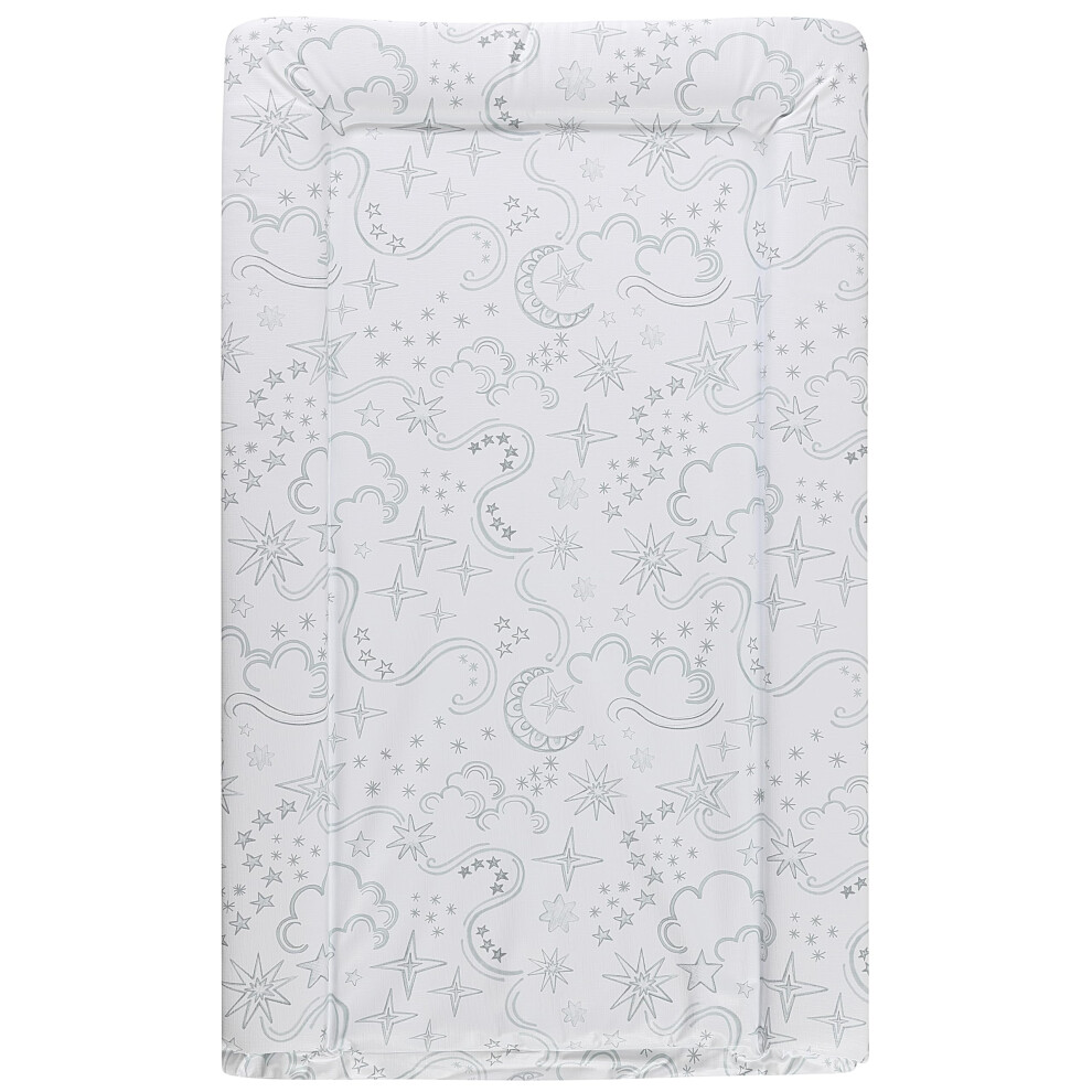 Baby Changing Mat With Foam Raised Soft Edges For Babies From Birth Upwards Wipe Clean And Waterproof Nappy Change Pad 76 X 45Cm (Stars & S Babycurls