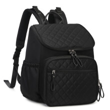 LORADI Large Lightweight Changing Bag Backpack with Pram Clips, Insulated Pockets, Baby Shower Gifts, Black