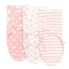 FUNUPUP Baby Swaddle Blanket 3-6 Months 100% Cotton 1.0TOG Wrap Blanket for Baby Girl Swaddle Bag for Newborn Baby (Pink, Pack of 3)