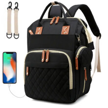 Hushco Lightweight Baby Changing Bag Unisex Backpack Nappy Bags Diaper Travel Bag for Mom and Dad | Pacifier Holder | Stroller/Pram Straps | USB Port