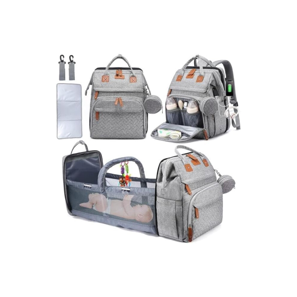 Go-Baby Baby Changing Bag & Mummy Shoulder Bag, Baby Diaper Backpack With Portable Changing Mat, Pacifier Holder And Stroller Straps Multi-Functional Icondice