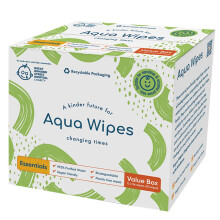 NEW Aqua Wipes Essentials Baby Wipes - Biodegradable and plastic free sensitive baby wipes with 99.6% purified water. Suitable for newborn onwards (C