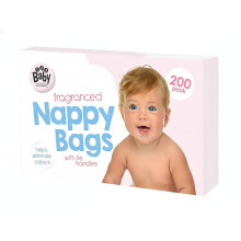 Baby Fragranced Nappy Bags with Tie Handles, Pack of 200
