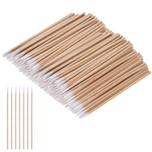 800 Pcs Long Cotton Buds, 3.94 inch Cotton Swabs Wood Sticks with Pointed Tips Applicator for Nail Art Eyebrow Beauty Tattoo Make-up Color Seam Dedic