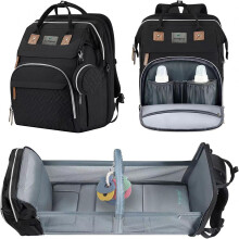 SwiftSprout Baby Changing Bag - Diaper Bag with Portable Nappy Backpack - Baby Bag for Mum with Changing Mat, Pacifier Holder and Stroller Straps - 1