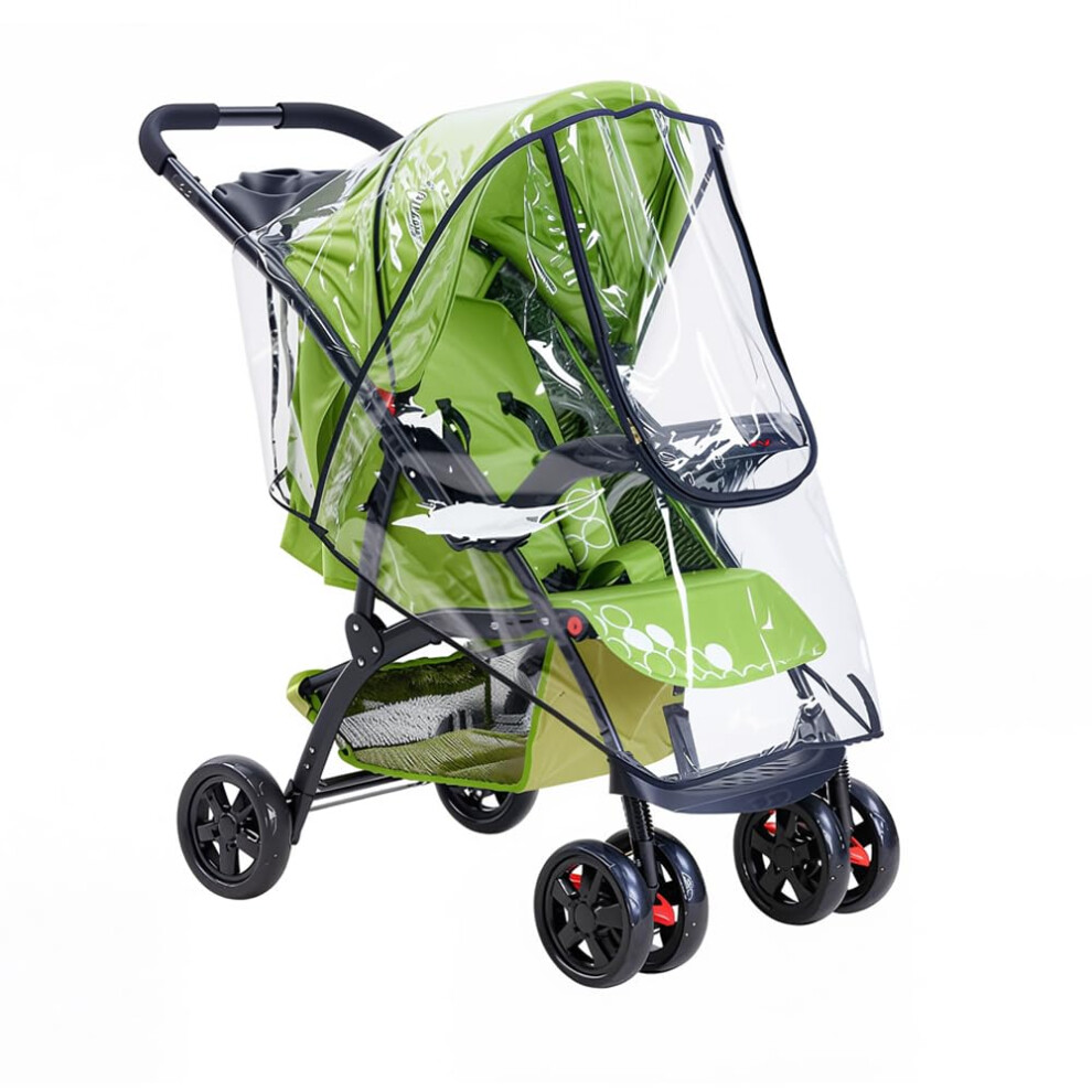 Universal Rain Cover For Pushchair, Waterproof & Windproof Stroller Rain Cover Protective Pram Cover With Zip For Most Baby Buggy And Prams Meoalbkey
