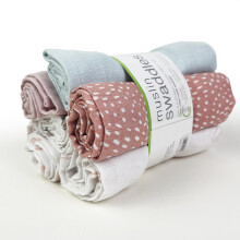 Luxe Dreams Muslin Cloths for Baby Pack of 6 Swaddles Blanket Soft & Breathable 100% Cotton Muslin Squares (65 x 65 cm) Burp Cloth for Newborn Baby B