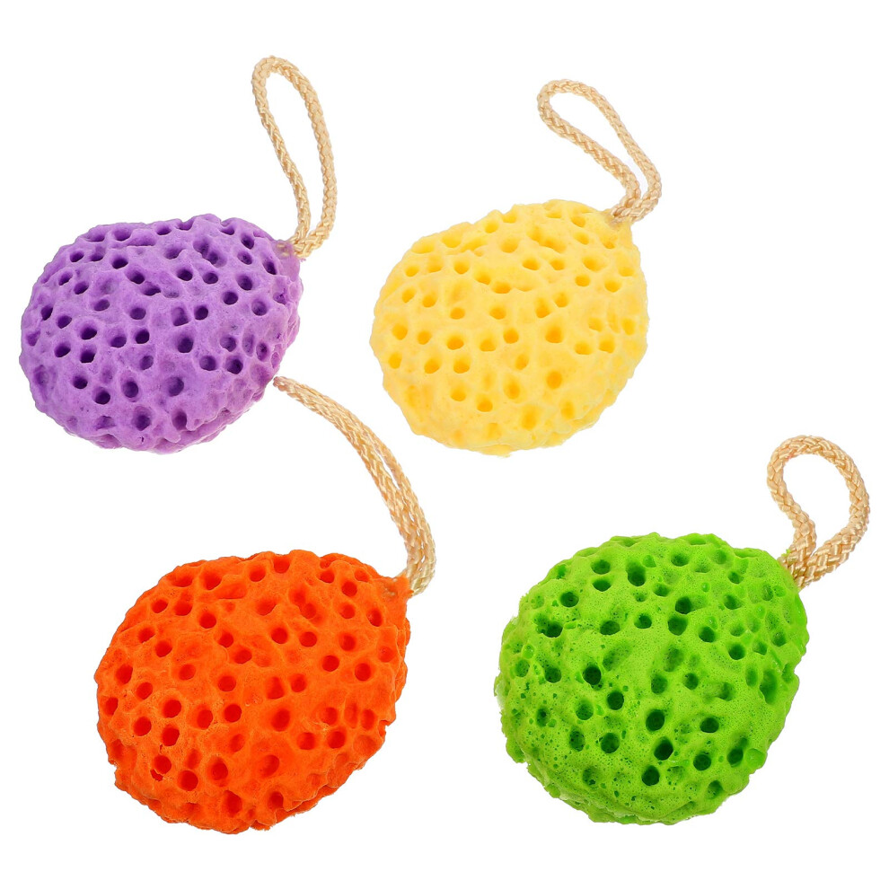 4pcs Natural Loofah Bath Sponge Honeycomb Design for Gentle Skin Cleansing and Body Wash