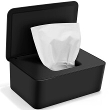 Baby Wipes Dispenser Holder with Lid - Box Provides The Wipes - Black