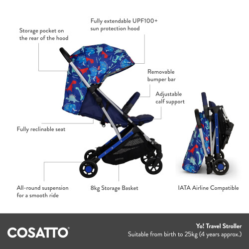 Cosatto COSATTO Yo Travel Stroller - Lightweight Compact F 2