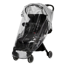 PORUPAEL Universal Rain Cover for Pushchair and Pram - Transparent Weather Shield with Breathable Design, Protects from Rain, Wind and Snow, Fits Mos
