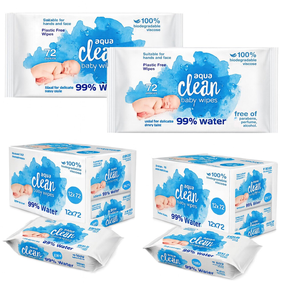 12 Pack Clean Plastic-Free Biodegradable Baby Wipes – 99% Purified Water, Ultra-Gentle & Chemical-Free Wet Wipes For Newborns, Sensitive Greenfields