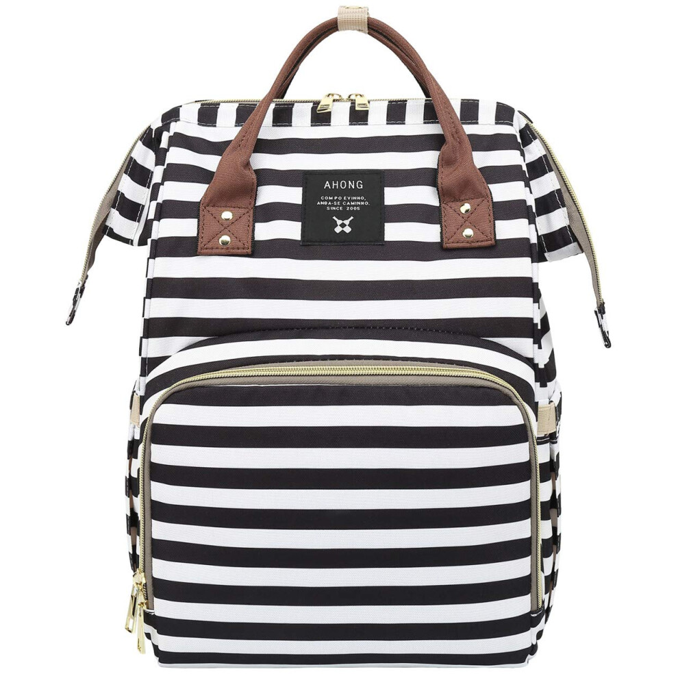 Stripe Prints Diaper Bag Backpack Multi-Function Waterproof Diaper Bag For Mom Essentials Baby Travel Diaper Backpack Armbq